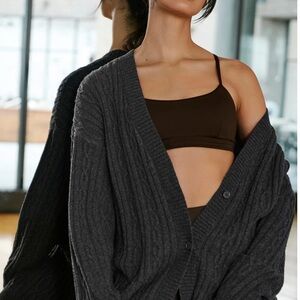 ALO Yoga Gray Chunky Knit Cardigan